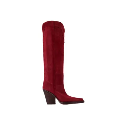 Paris Texas 100mm El Dorado Suede Tall Boots In Burgundy