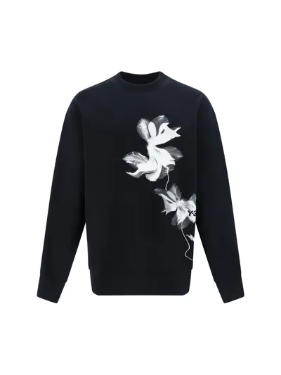 Y-3 Gfx Floral-print Sweatshirt In Black