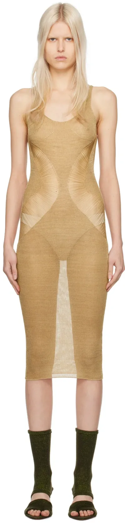 Isa Boulder Ssense Exclusive Gold Floater Midi Dress