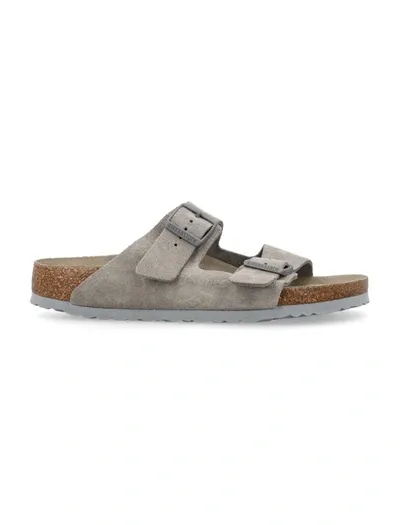 Birkenstock Arizona Sfb Suede In Stone Coin