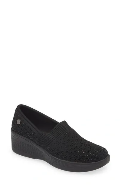 Skechers X Martha Stewart Pier Lite Reflection Wedge Slip-on Sneaker In Black