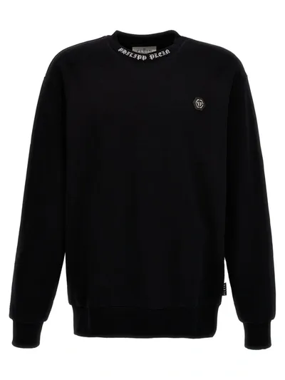 Philipp Plein Logo-print Cotton Sweatshirt In Black