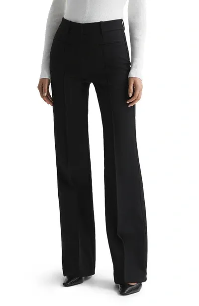 Reiss Claude Flare Leg Pants In Black