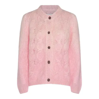 Maison Margiela Buttoned Down Knitted Cardigan In Pink