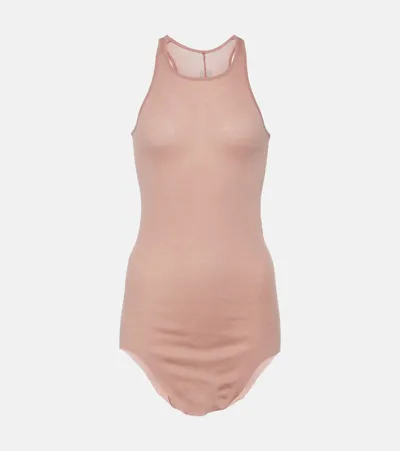 Rick Owens Cotton Jersey Tank Top In Pink