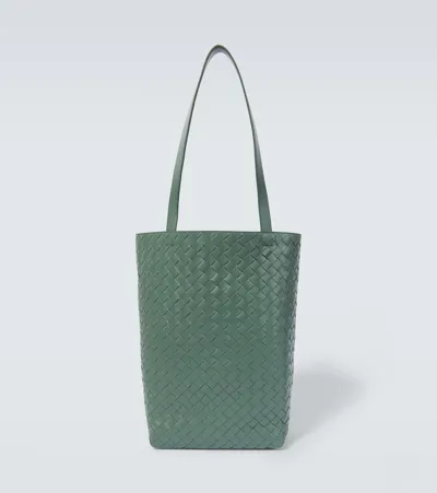 Bottega Veneta Small Intrecciato Leather Tote Bag In Green