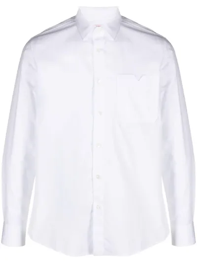 Valentino Chest-pocket Cotton Shirt In White