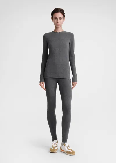 Totême Monogram Knit Top Dark Grey Melange