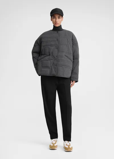 Totême Quilted Jersey Jacket Charcoal Melange