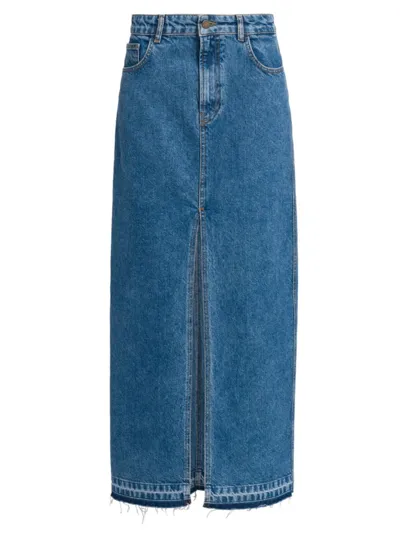 Philosophy Di Lorenzo Serafini Denim Long Skirt In Blue