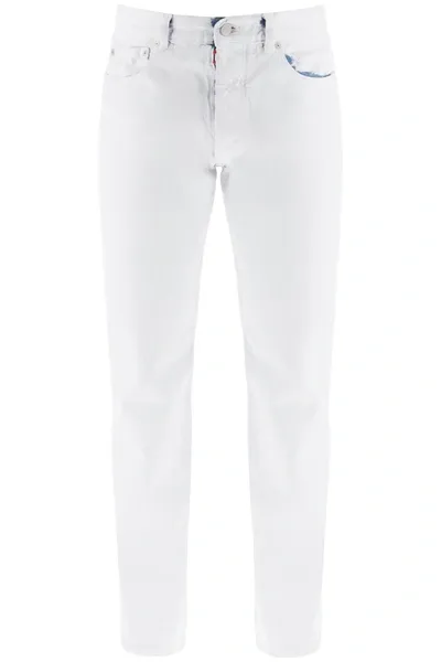 Maison Margiela Paint Effect Denim Jeans In White