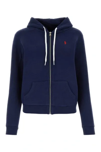 Polo Ralph Lauren Navy Cotton Sweatshirt In Blue