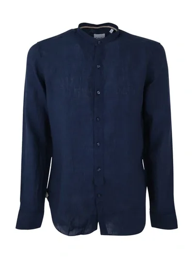 Dnl Korean Neck Shirt In Blue