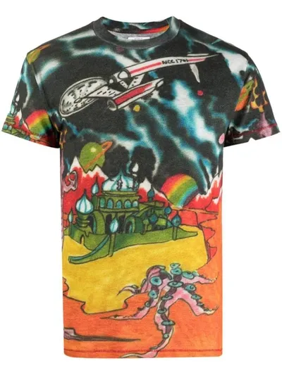 Erl Cartoon-print Cotton T-shirt In Multicolor