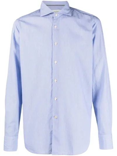 Tintoria Mattei Spread-collar Cotton Shirt In Blue