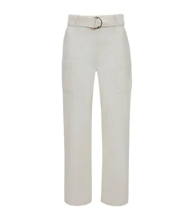 Jw Anderson Wide Leg Cargo Trousers In White