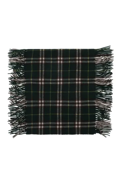 Burberry Cashmere Check Scarf In Marrone