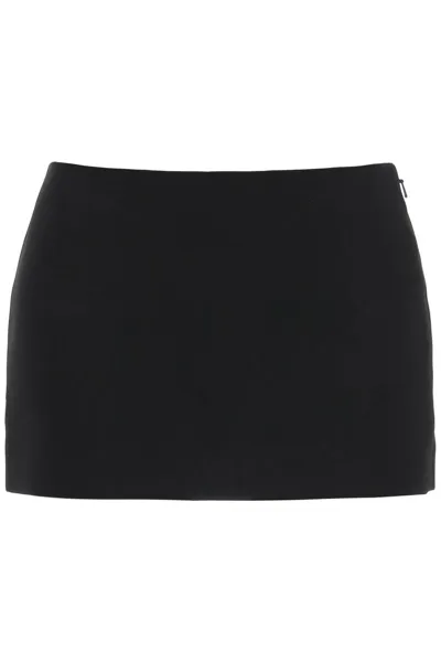 Khaite Black The Jett Crepe Miniskirt