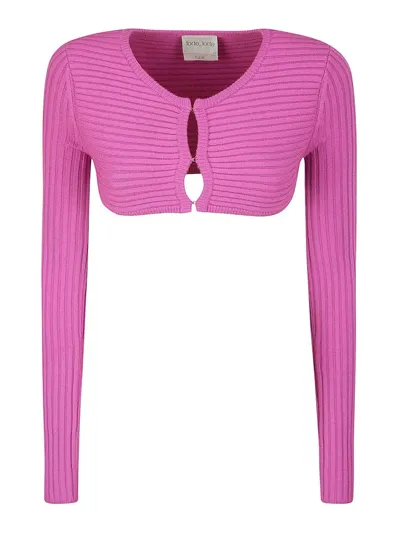 Forte Forte Ribbed-knit Cropped Top In Pink