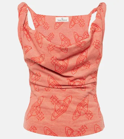 Vivienne Westwood Orb Printed Cotton Tank Top In Red