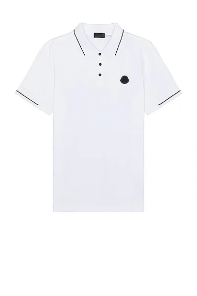 Moncler Short Sleeve Polo In White