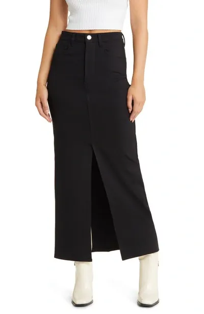 Blanknyc Slit Front Ponte Maxi Skirt In Black