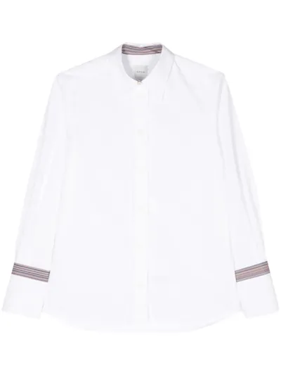 Paul Smith Long-sleeved Cotton Shirt In White