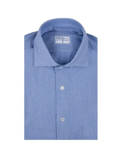 Fedeli Blue Strech Shirt