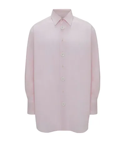 Jw Anderson Oversized Shirt With Ceramic Buttons In Pink