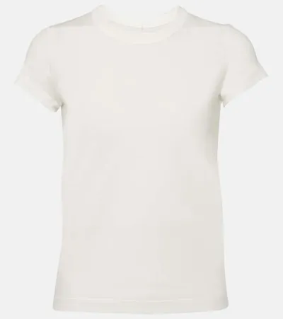 Rick Owens Cropped Cotton Jersey T-shirt In White