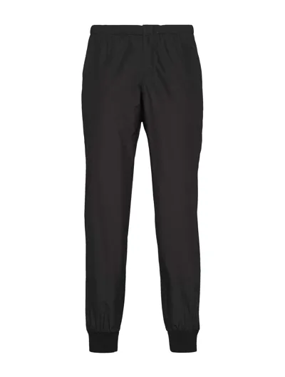 Prada Triangle-logo Silk Track Pants In Black