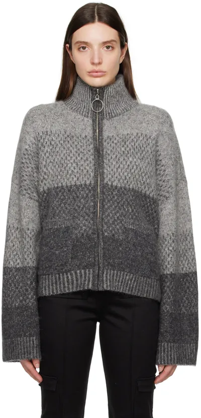 Holzweiler Gray Tine Cardigan In 1060 Dk. Grey Mix