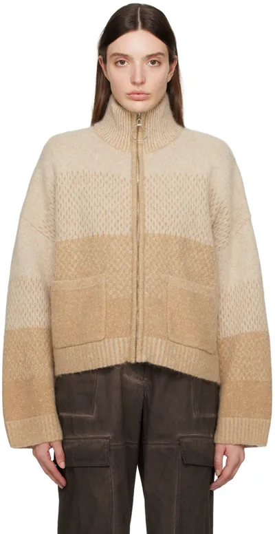 Holzweiler Beige Tine Cardigan In Sand Mix (1006)