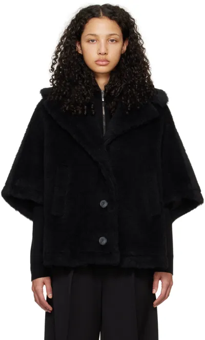 Max Mara Cape Coat In Black