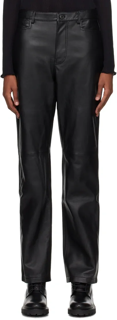 Proenza Schouler Black  White Label Maxine Leather Pants In 001 Black