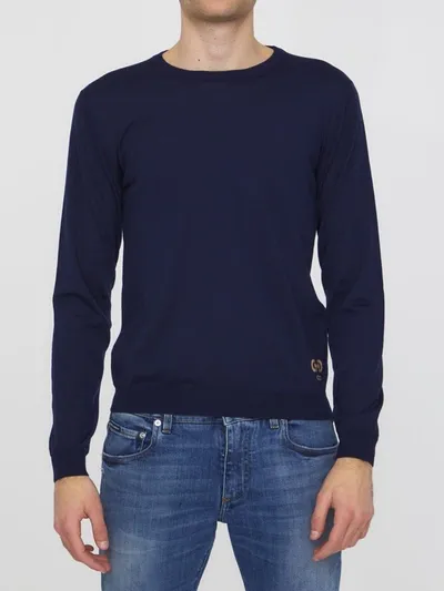 Gucci Blue Wool Jumper