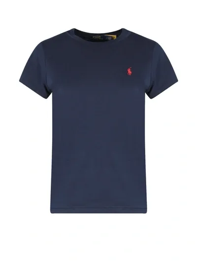 Polo Ralph Lauren Pony Embroidered Crewneck T In Navy