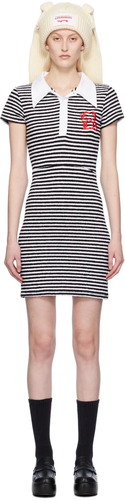 Charles Jeffrey Loverboy Wednesday Stripe-print Minidress In Weiss