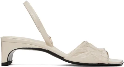 Totême Off-white 'the Gathered Scoop' Heeled Sandals In 007 Snow