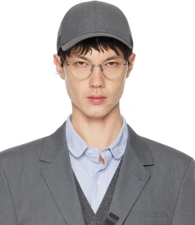 Thom Browne Gray Classic Baseball Cap In 035 Med Grey