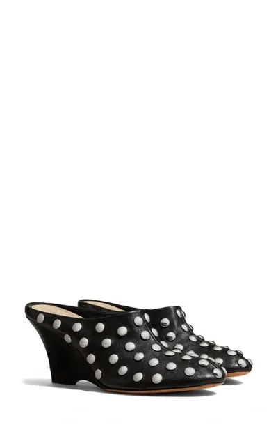 Khaite Apollo Leather Studded Mules In Black