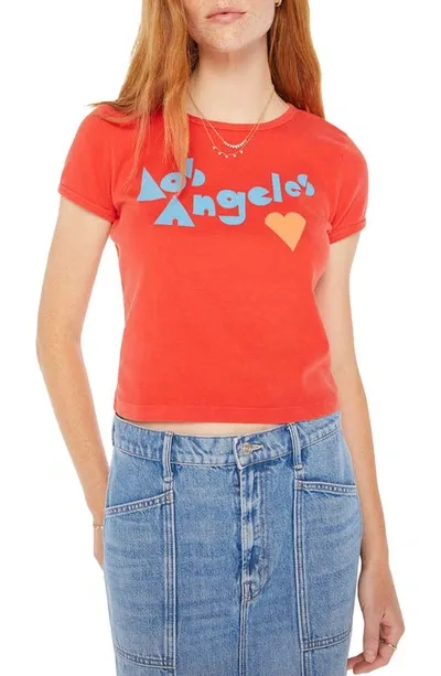 Mother The Itty Bitty Ringer Cropped Tee In La Love