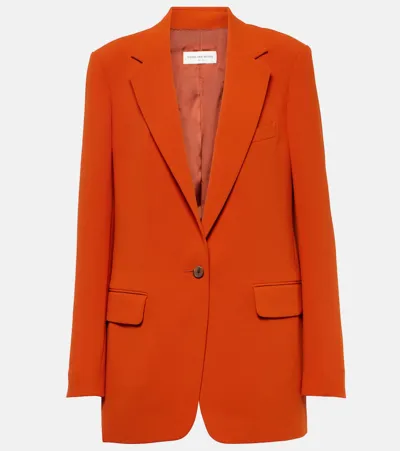 Dries Van Noten Crêpe Blazer In Orange