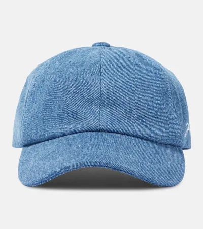 Jacquemus Denim Baseball Cap In Blue