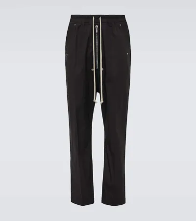 Rick Owens Bela Cotton-blend Poplin Pants In Black