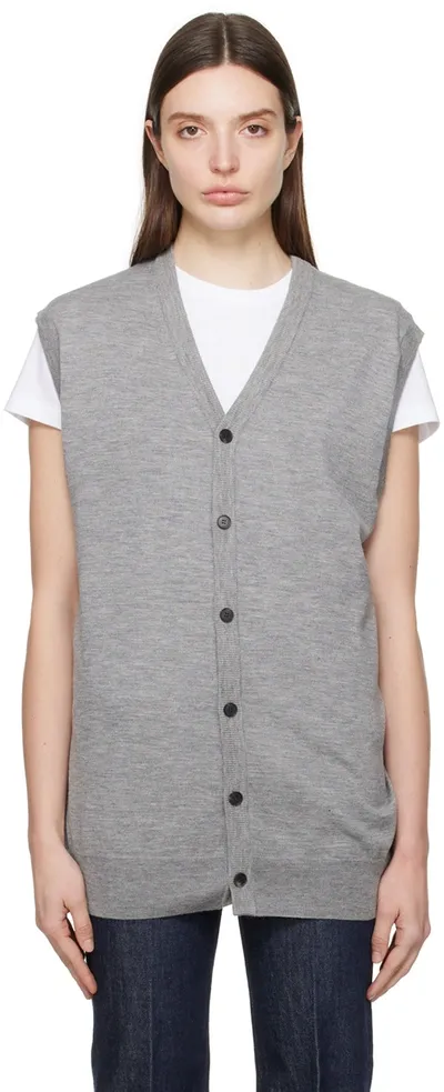 Auralee Gray Hard Twist Vest In Top Gray