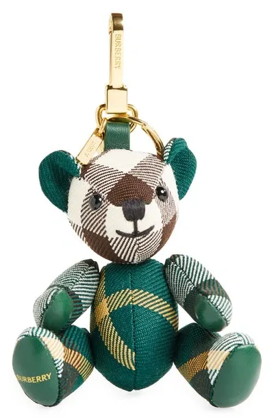 Burberry Thomas Check Bag Charm In Ivy