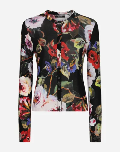 Dolce & Gabbana Floral-print Silk Cardigan In プリント