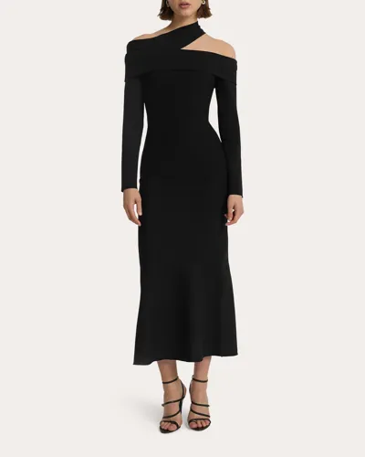 Safiyaa Tuiren Midi Dress In Black