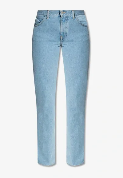 Attico The  Girlfriend Straight Leg Jeans In Blue